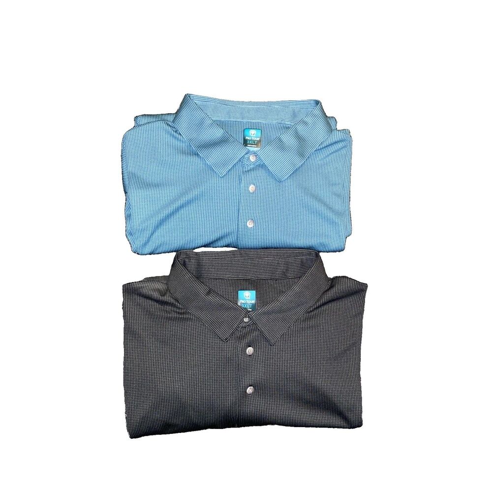 LOT Of 2 Pro Tour Golf Shirts Men’s 3XLT Coolplay Long Sleeve Performance Polo